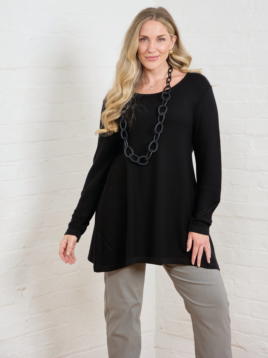Margaret Knitted Jumper - Black