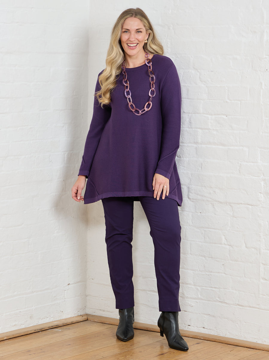 Marie FL by ROBELL Fleece Lined Trouser - Purple