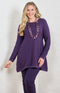 Margaret Cotton Blend Knit Rib Jumper - Purple