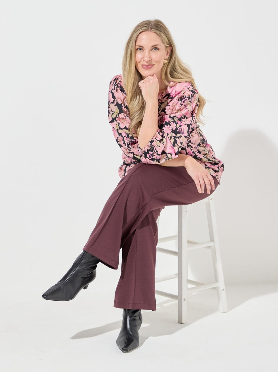 KAFFE Curve Sarina Pink Flower Blouse