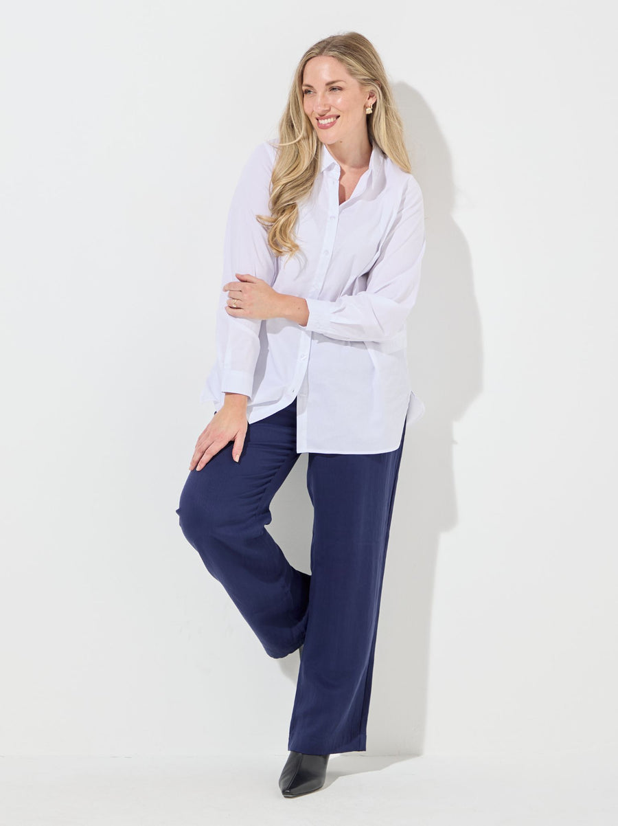 Helga by CISO White Cotton Blend Shirt