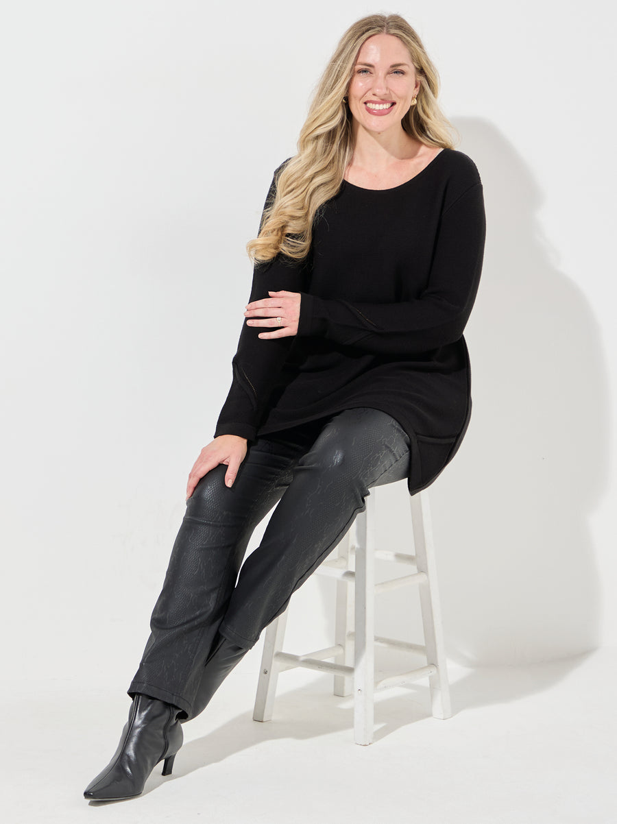 Margaret Knitted Jumper - Black
