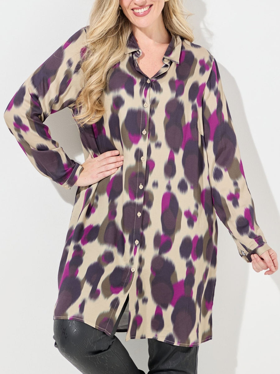 Hedy by CISO Purple Print Long Shirt
