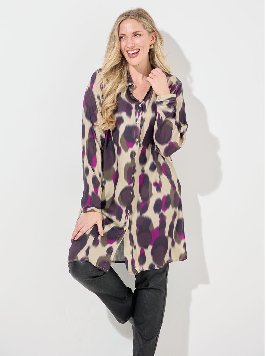 Hedy by CISO Purple Print Long Shirt
