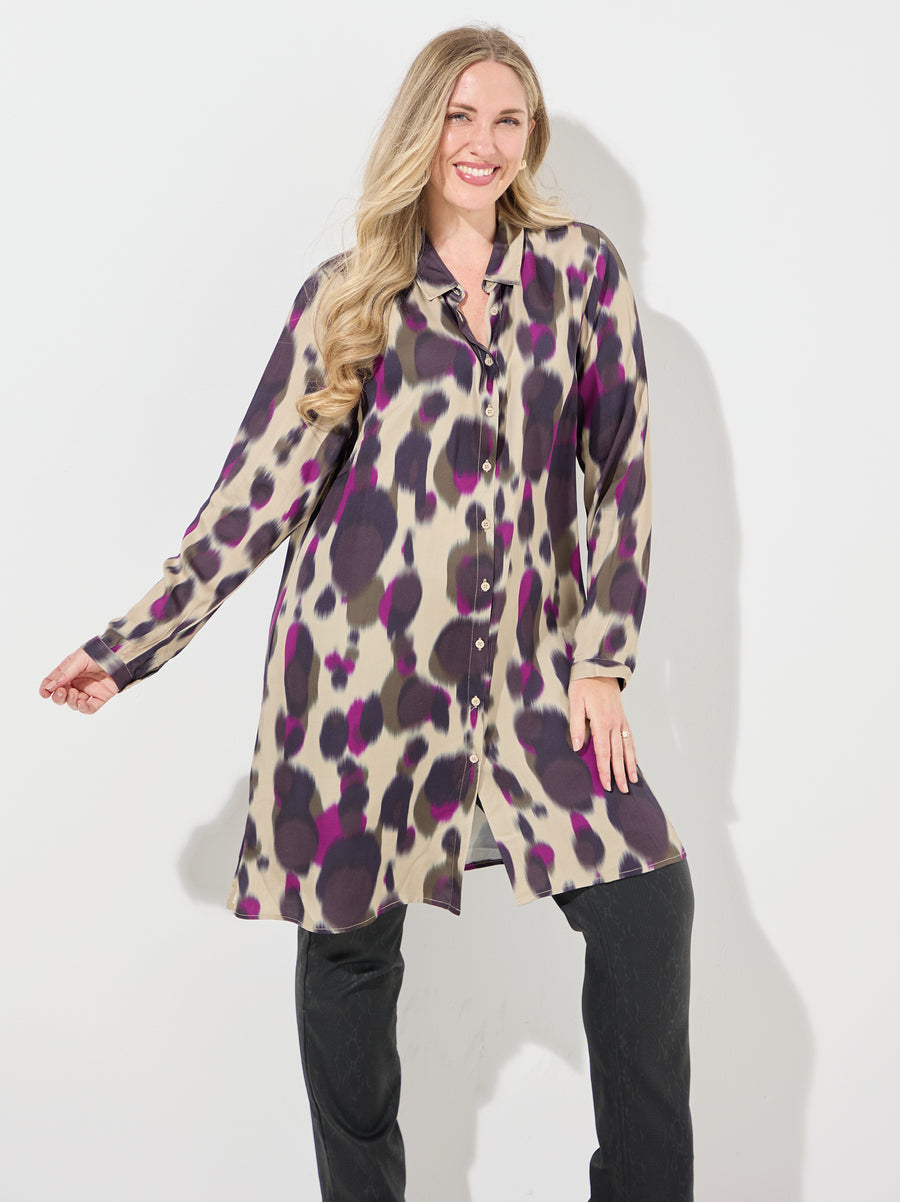 Hedy by CISO Purple Print Long Shirt