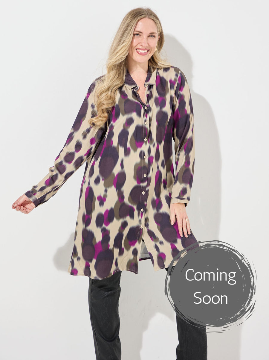 Hedy by CISO Purple Print Long Shirt