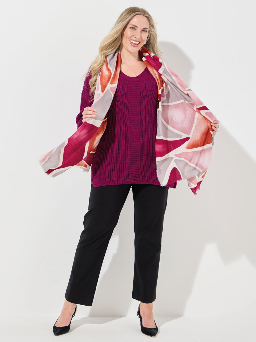 Violet Knitted Jumper - Plum