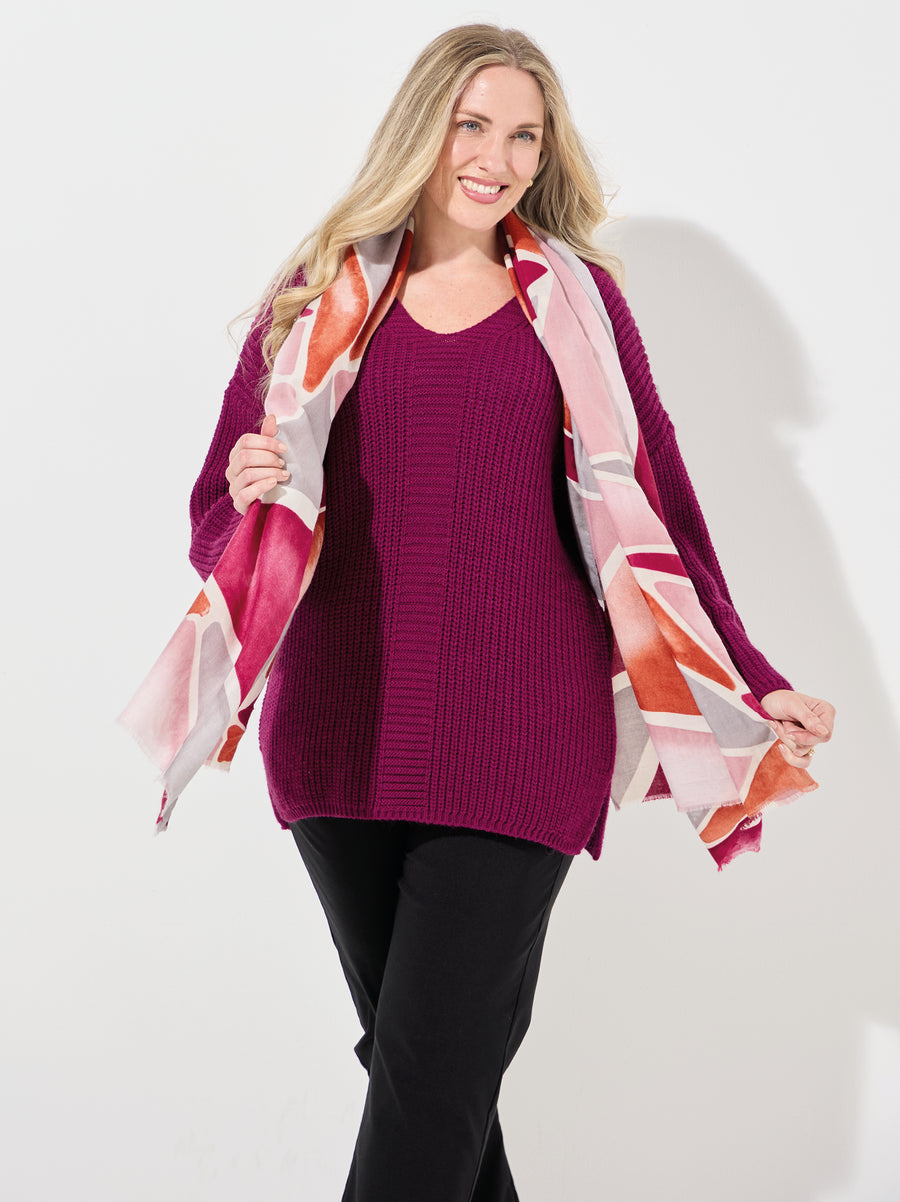 Violet Knitted Jumper - Plum