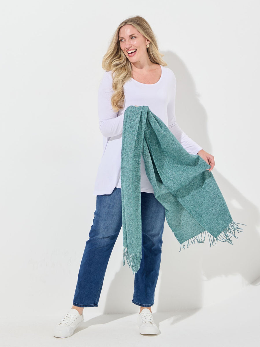 Soft Pashmina Style Wrap Scarf - Teal
