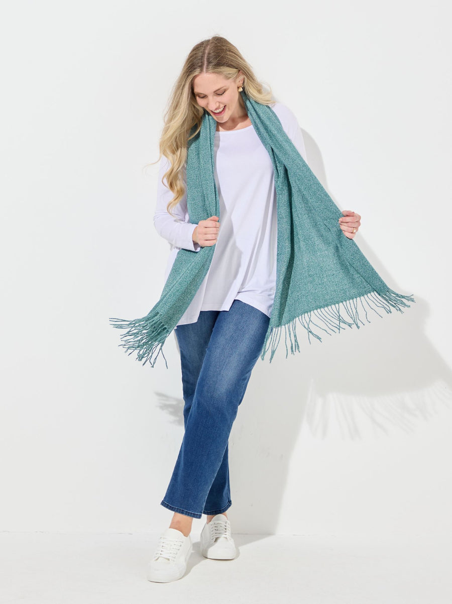 Soft Pashmina Style Wrap Scarf - Teal