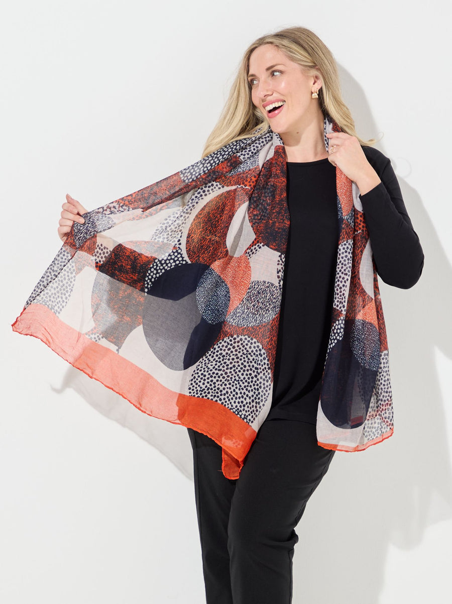 Leopard Dots Print Scarf - Orange