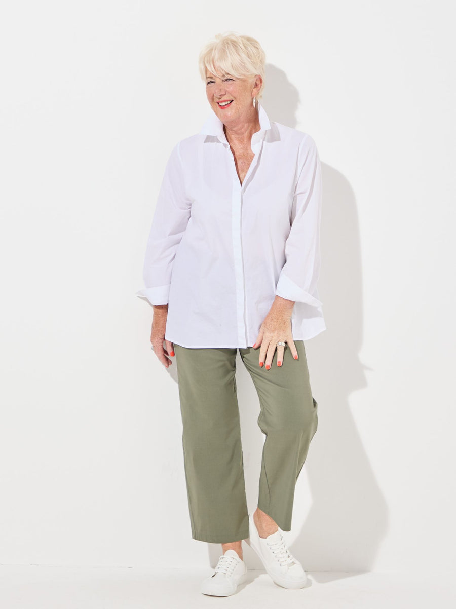 Steffi Stretch Cropped Trouser - Sage