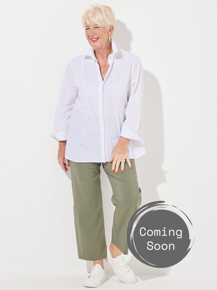 Steffi Stretch Cropped Trouser - Sage