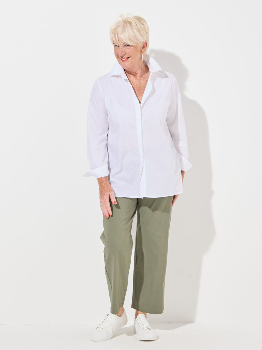 Steffi Stretch Cropped Trouser - Sage
