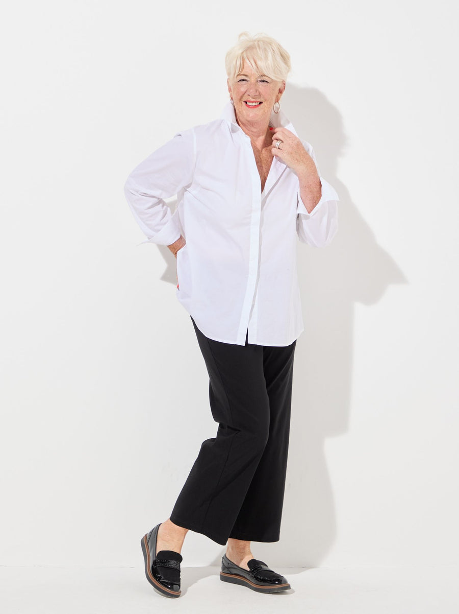 Steffi Stretch Cropped Trouser - Black