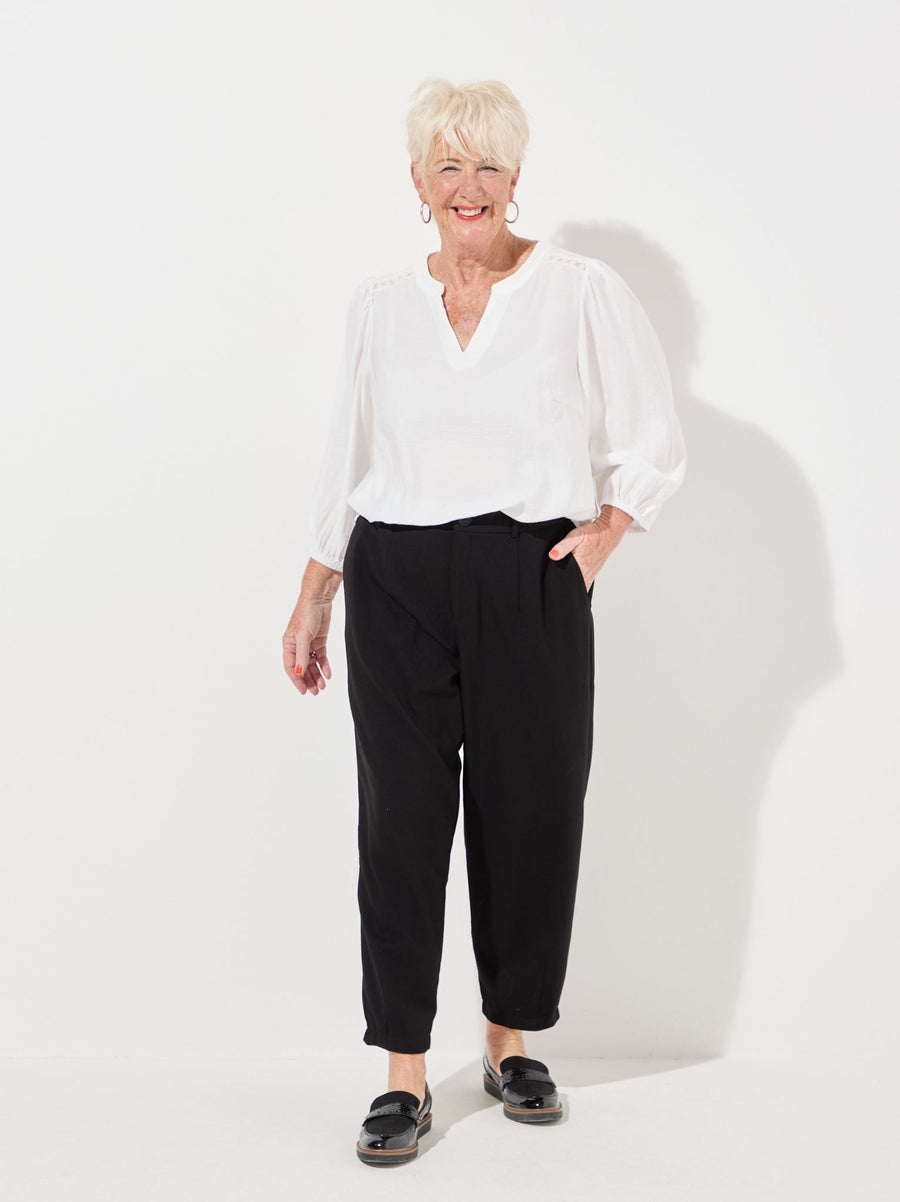 KAFFE Curve Merla Black Barrel Trouser