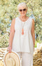Frankie Viscose/Linen Top - Off White