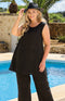 Arielle Linen Vest - Black