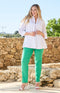 Marie (Robell) Cotton Mix Trouser - Emerald