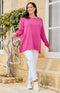 Mae Organic Knit Jumper - Fuchsia/Orange