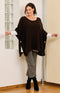 Camilla Moss Stitch Poncho - Chocolate