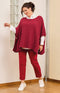 Camilla Moss Stitch Poncho - Cherry Red