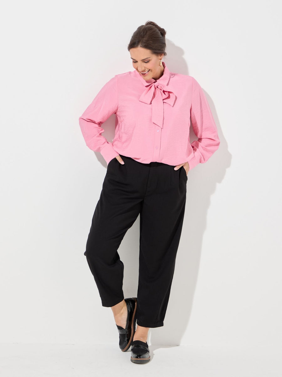 KAFFE Curve Merla Black Barrel Trouser