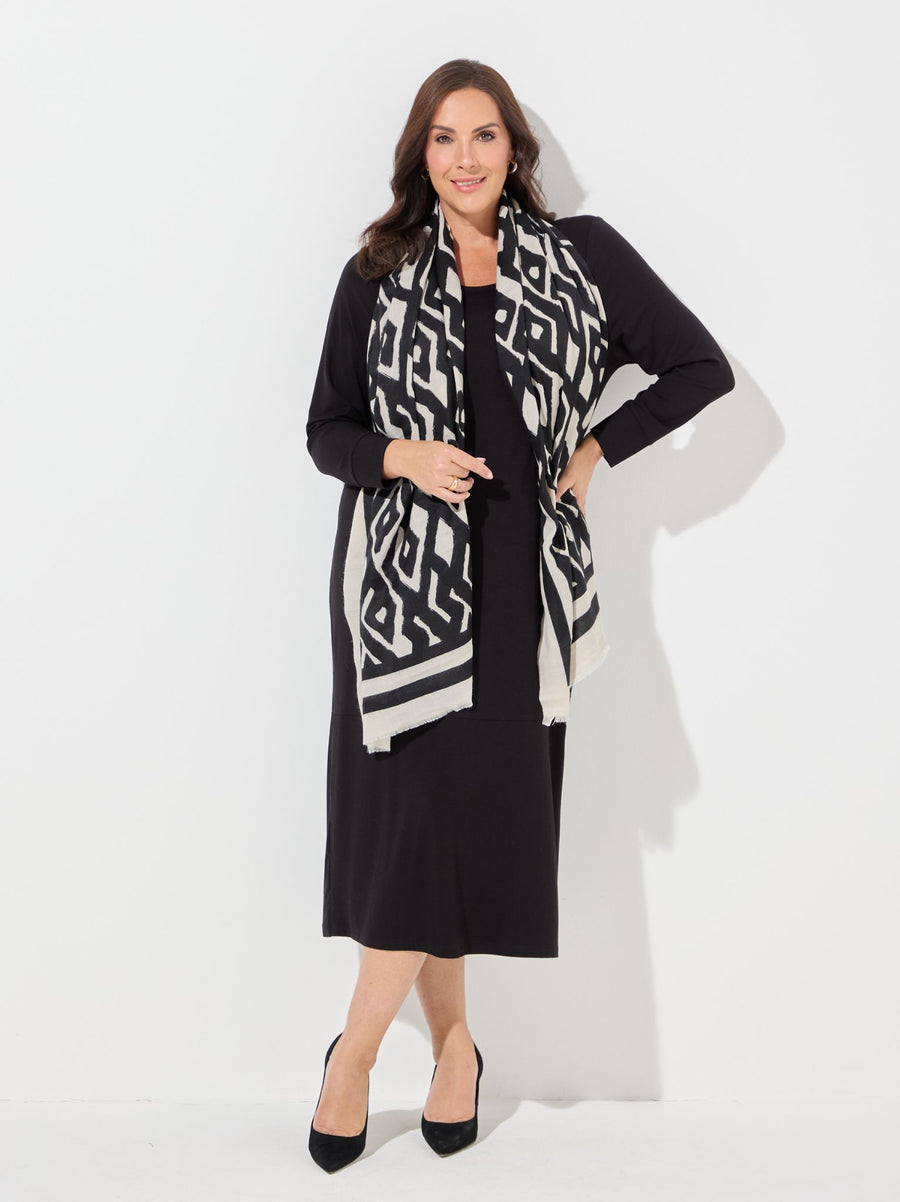 Dolores Black Panelled Hem Jersey Dress