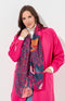 Hannah Multi Print Scarf - Navy/Pink