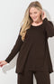Tessa Jersey Long Sleeve Top - Chocolate