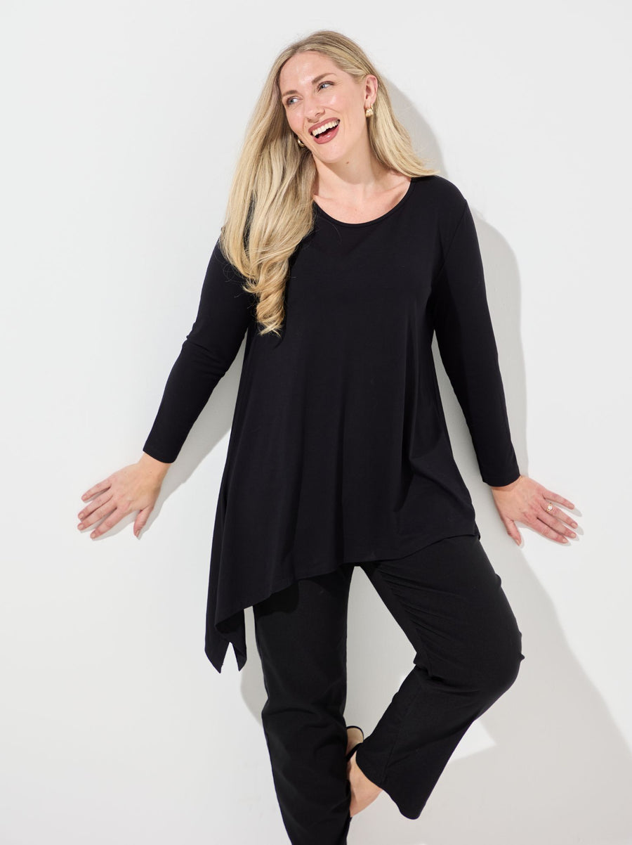Tahlia Jersey Top - Black