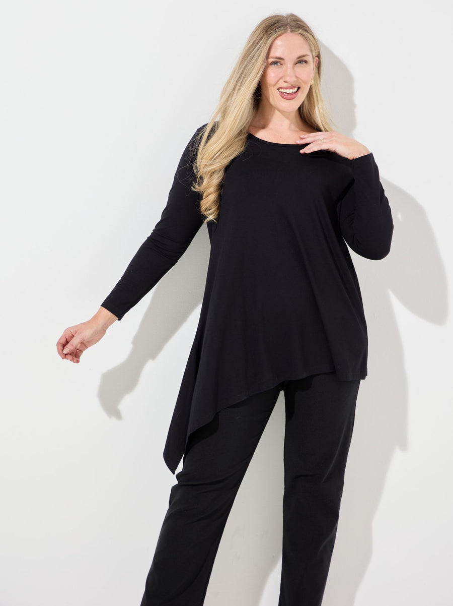 Tahlia Jersey Top - Black