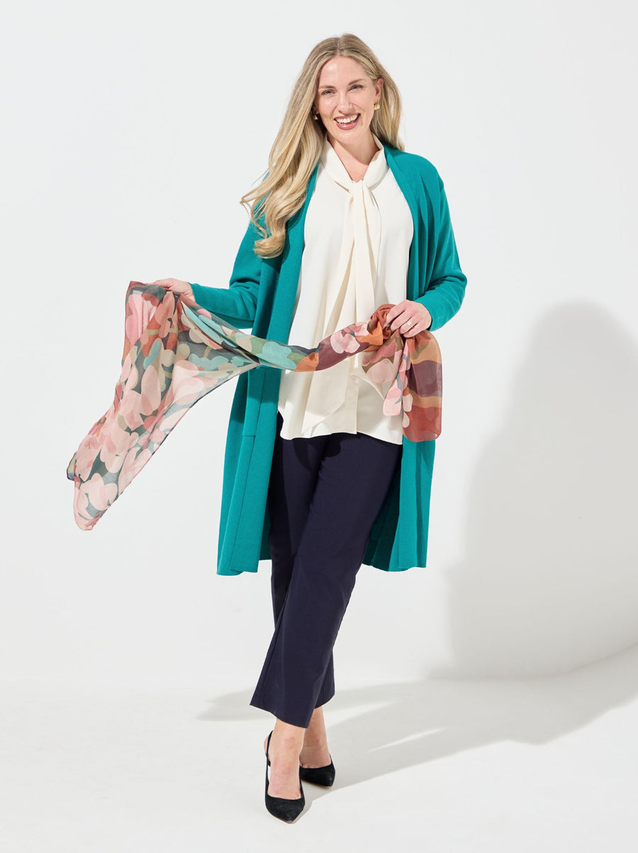 Florence Rust/Khaki Botanical Print Scarf