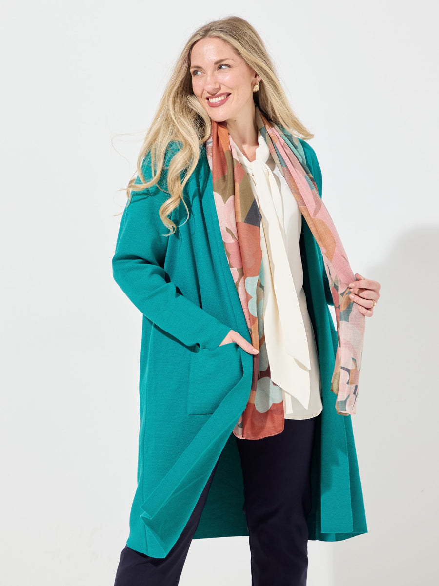 Florence Rust/Khaki Botanical Print Scarf