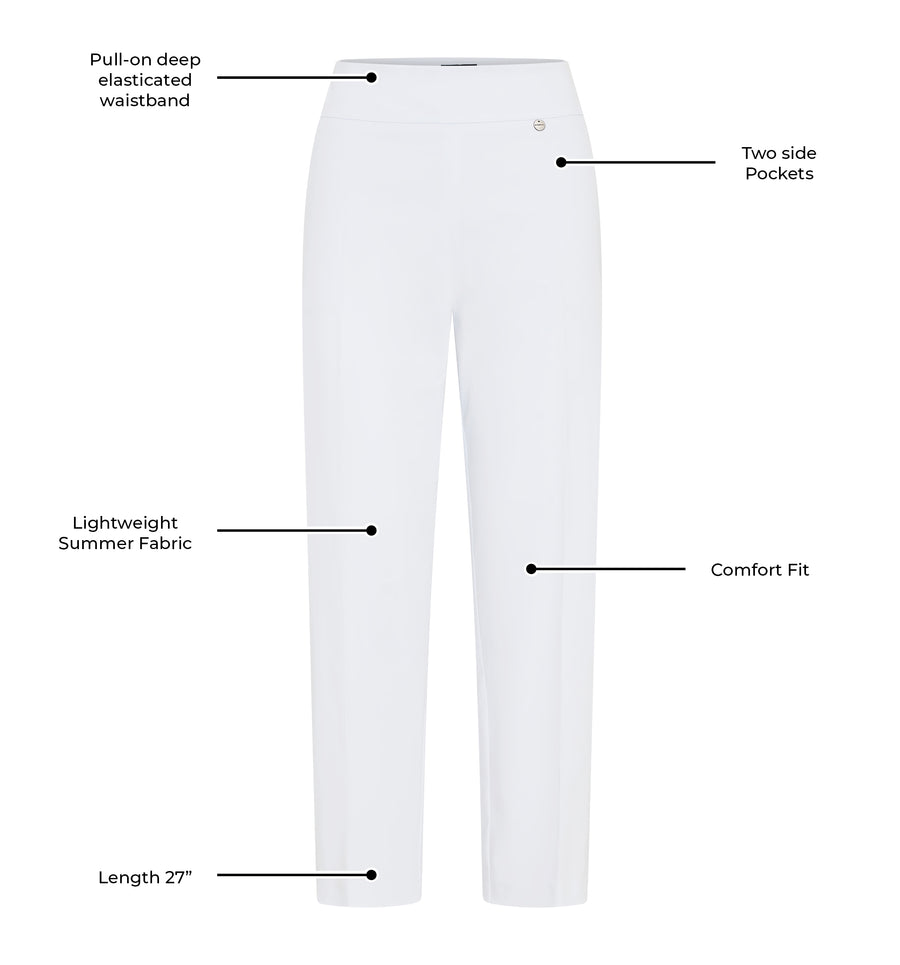 Diana 09 by ROBELL Stretch Trouser - White