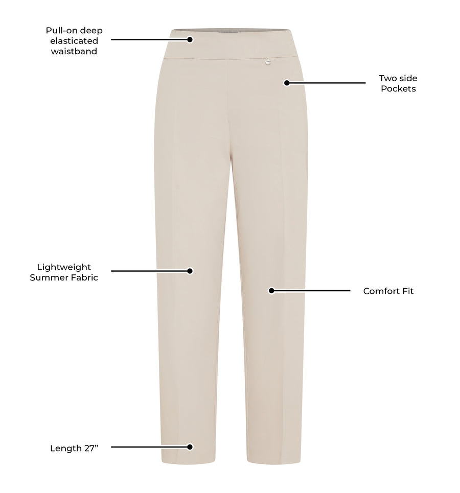 Diana 09 by ROBELL Stretch Trouser - Light Taupe