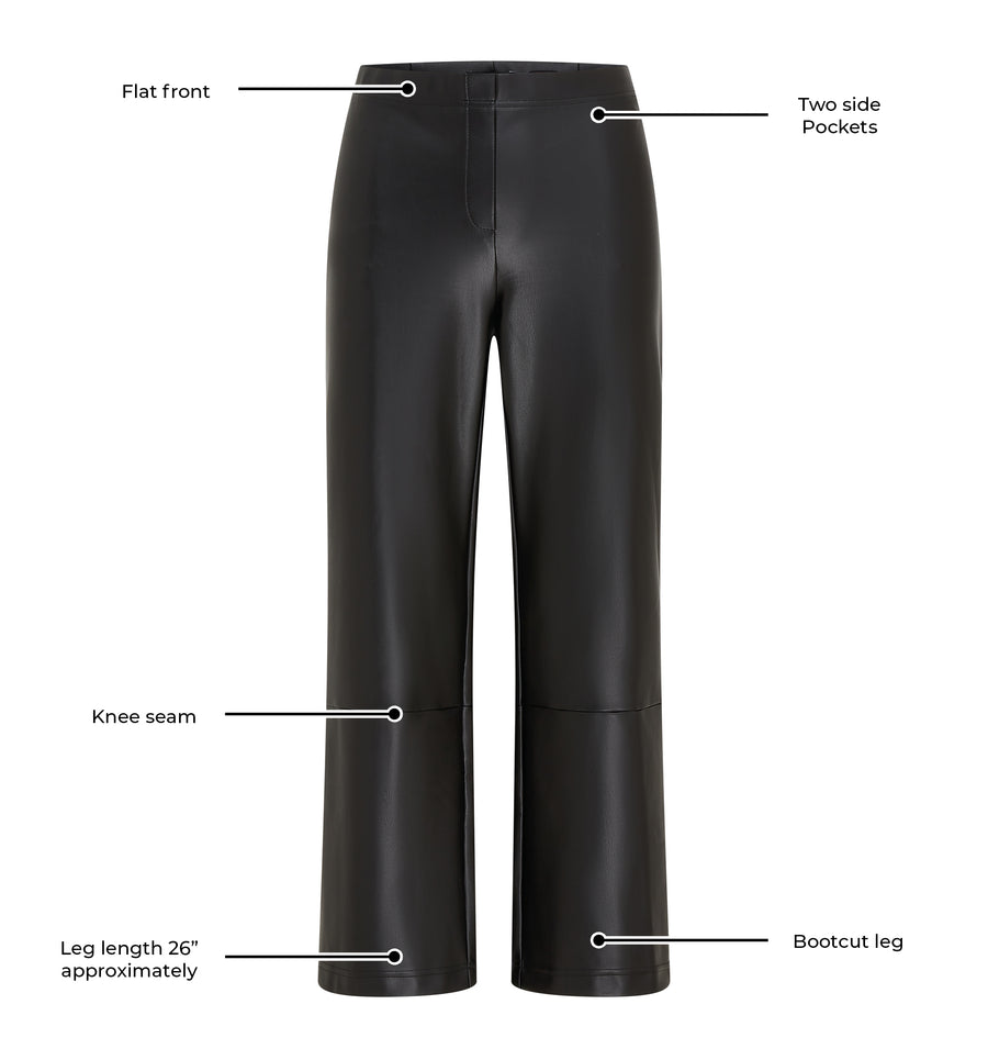 Joella by ROBELL Faux Leather Trousers - Black