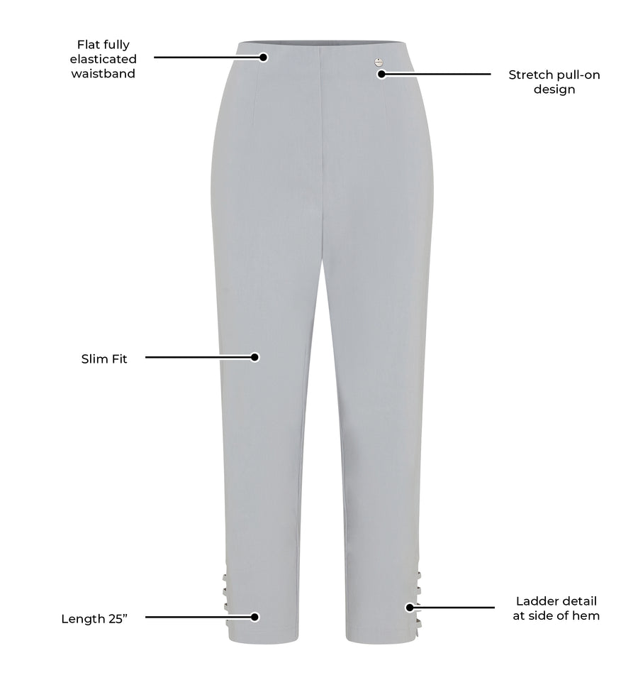 Lena 09 by ROBELL Stretch Trouser - Silver