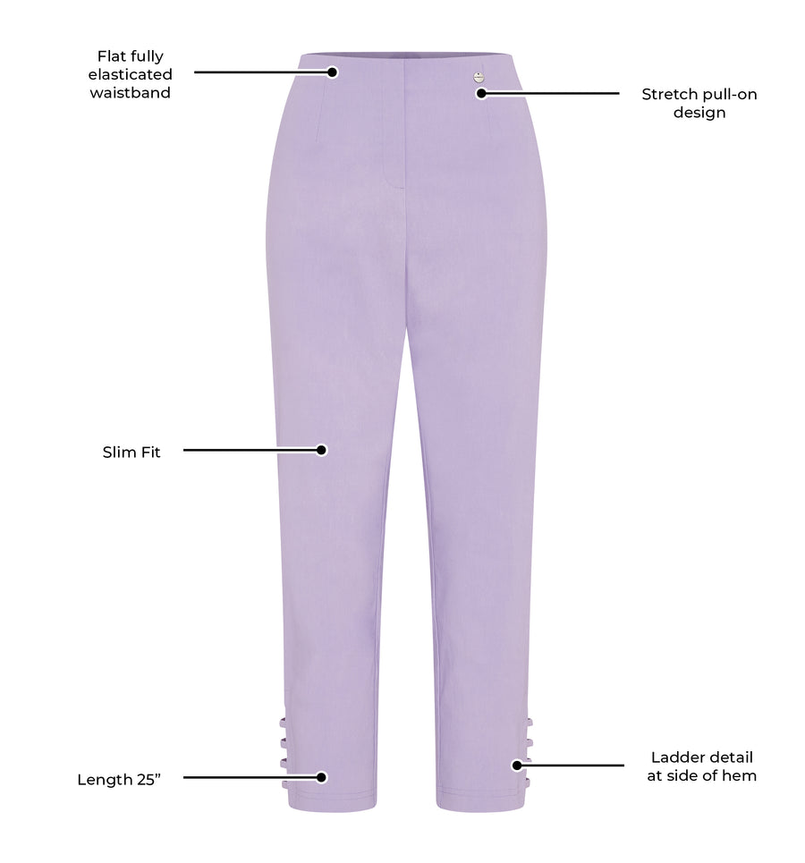Lena 09 by ROBELL Stretch Trouser - Lilac
