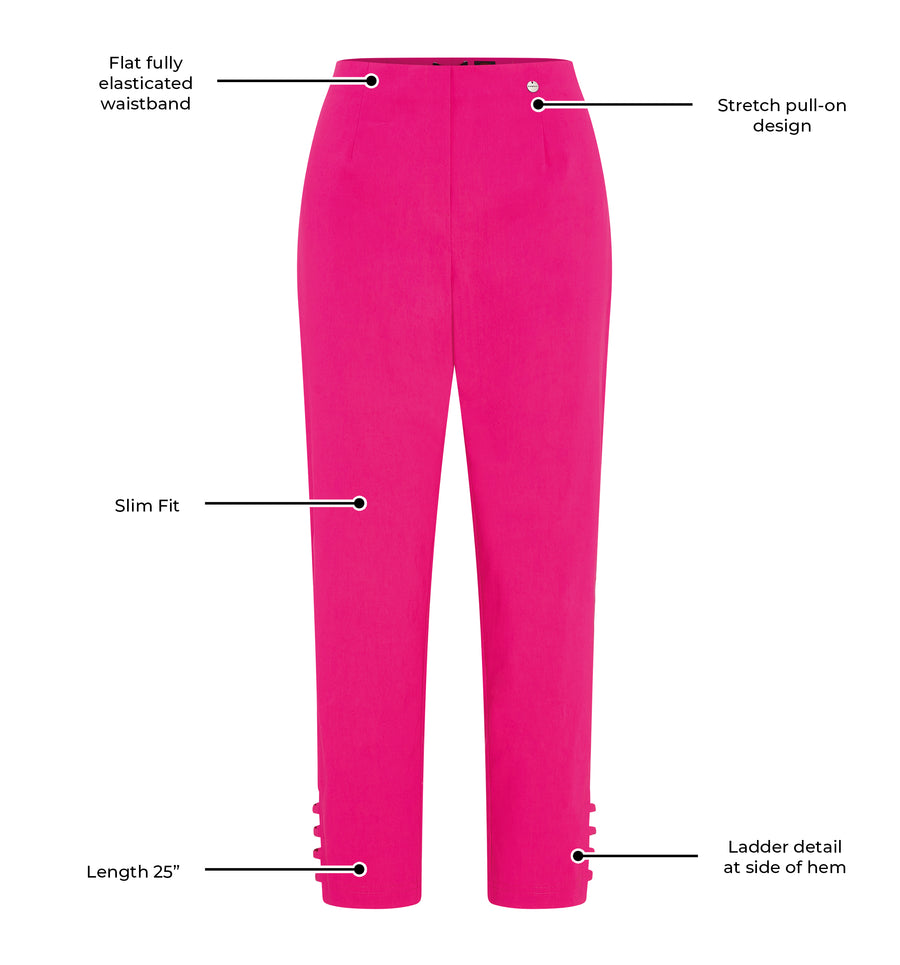 Lena 09 by ROBELL Stretch Trouser - Fuchsia