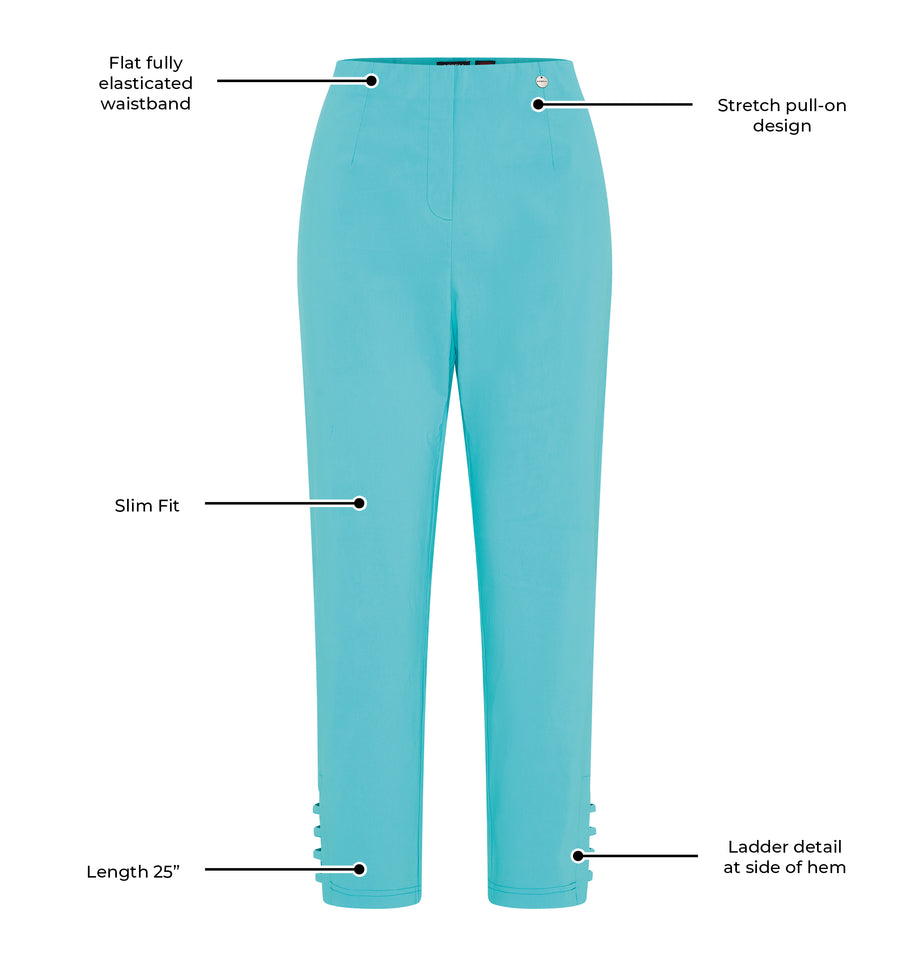 Lena 09 by Robell Stretch Trouser - Aqua