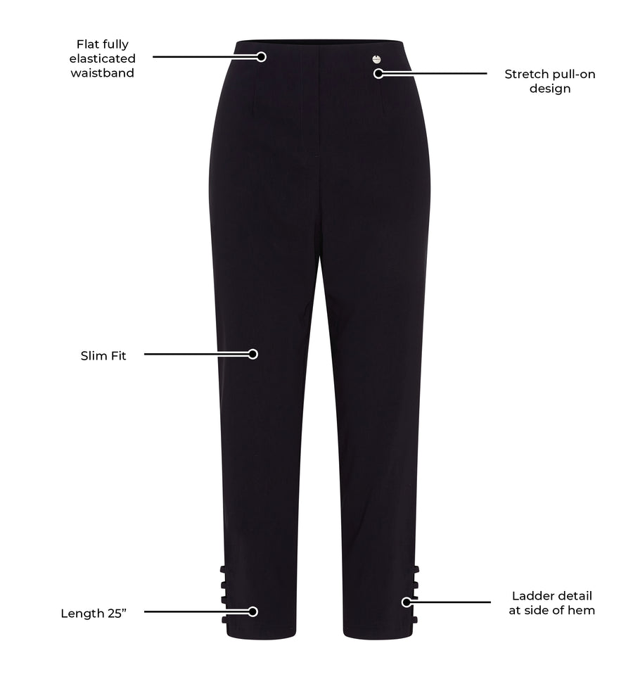 Lena 09 by ROBELL Stretch Trouser - Navy