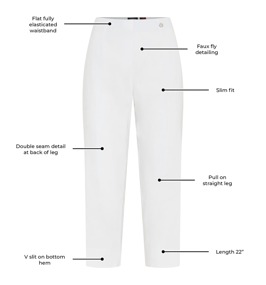 Marie 07 by ROBELL Crop Trouser - White