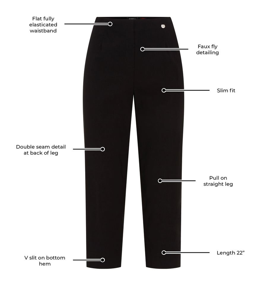 Marie 07 by Robell Crop Trouser - Black
