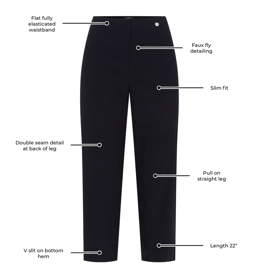 Marie 07 by ROBELL Crop Trouser - Navy
