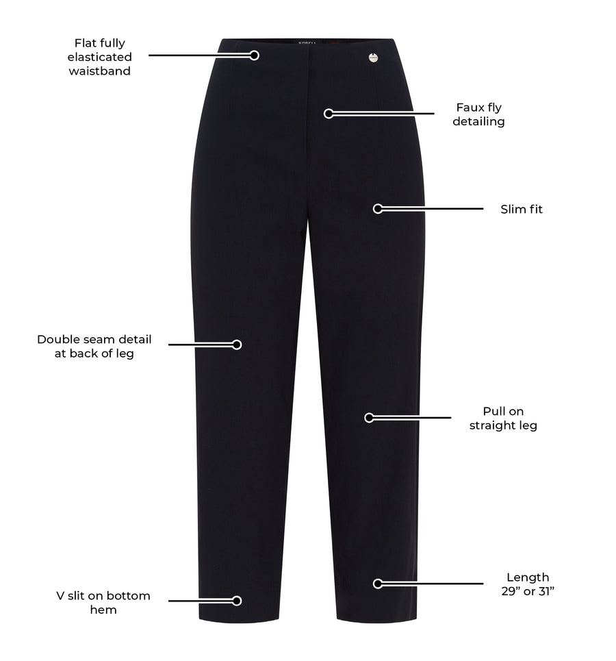 Marie FL by ROBELL Stretch Trouser - Navy