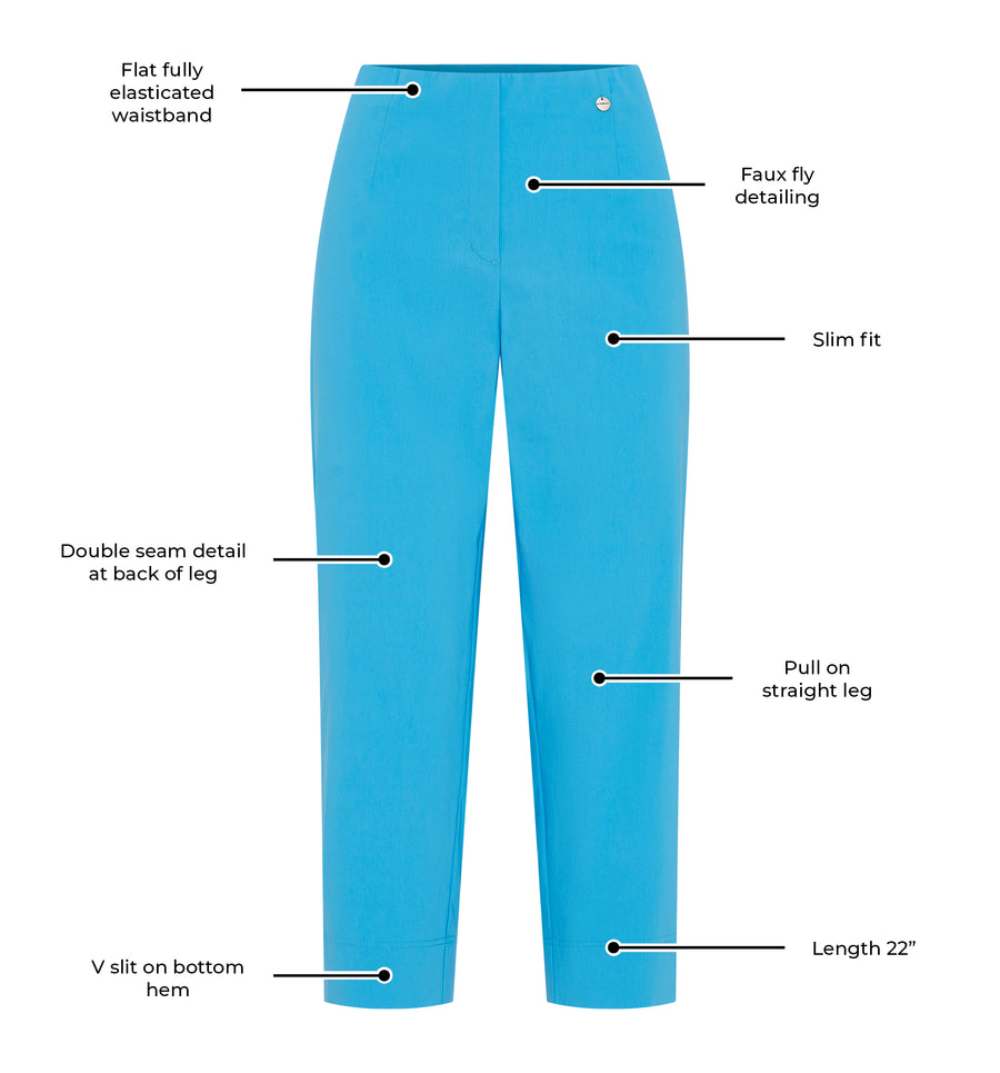 Marie 07 by ROBELL Crop Trouser - Blue