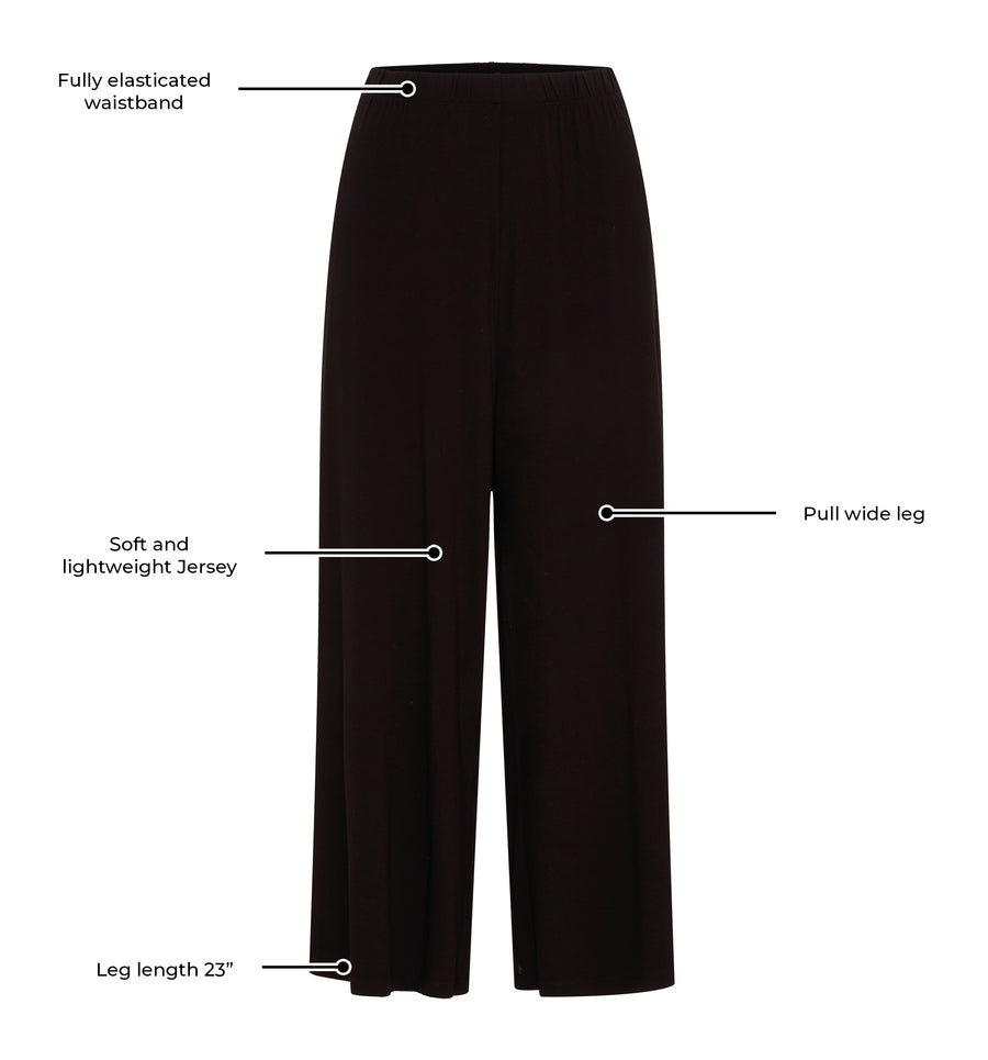 Renee Jersey Culotte Trouser - Black