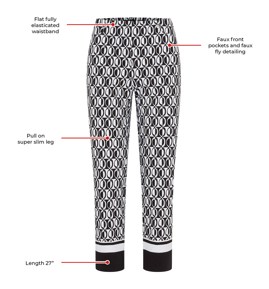 Rose 09 by ROBELL Stretch Trouser - Black