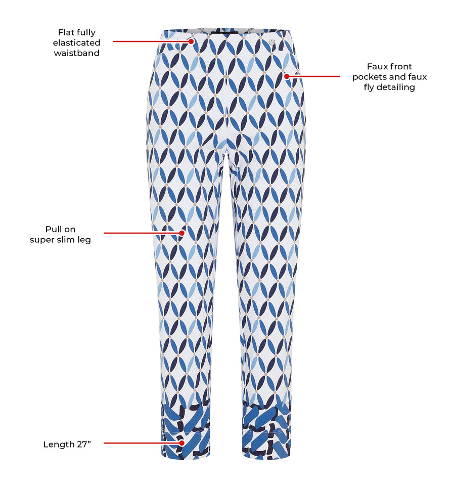 Rose 09 by ROBELL Stretch Trouser - Navy/Blue